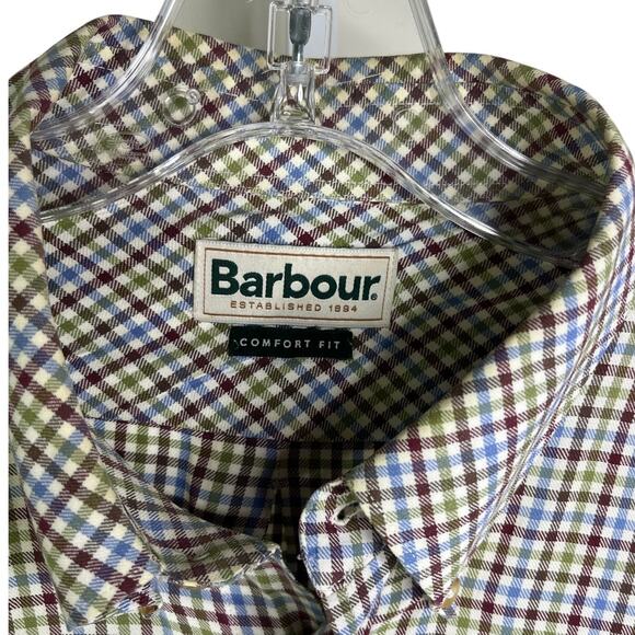 Barbour Button Down Shirt Mens L Multi-color Gingham Comfort Fit Classic Preppy - Picture 2 of 9